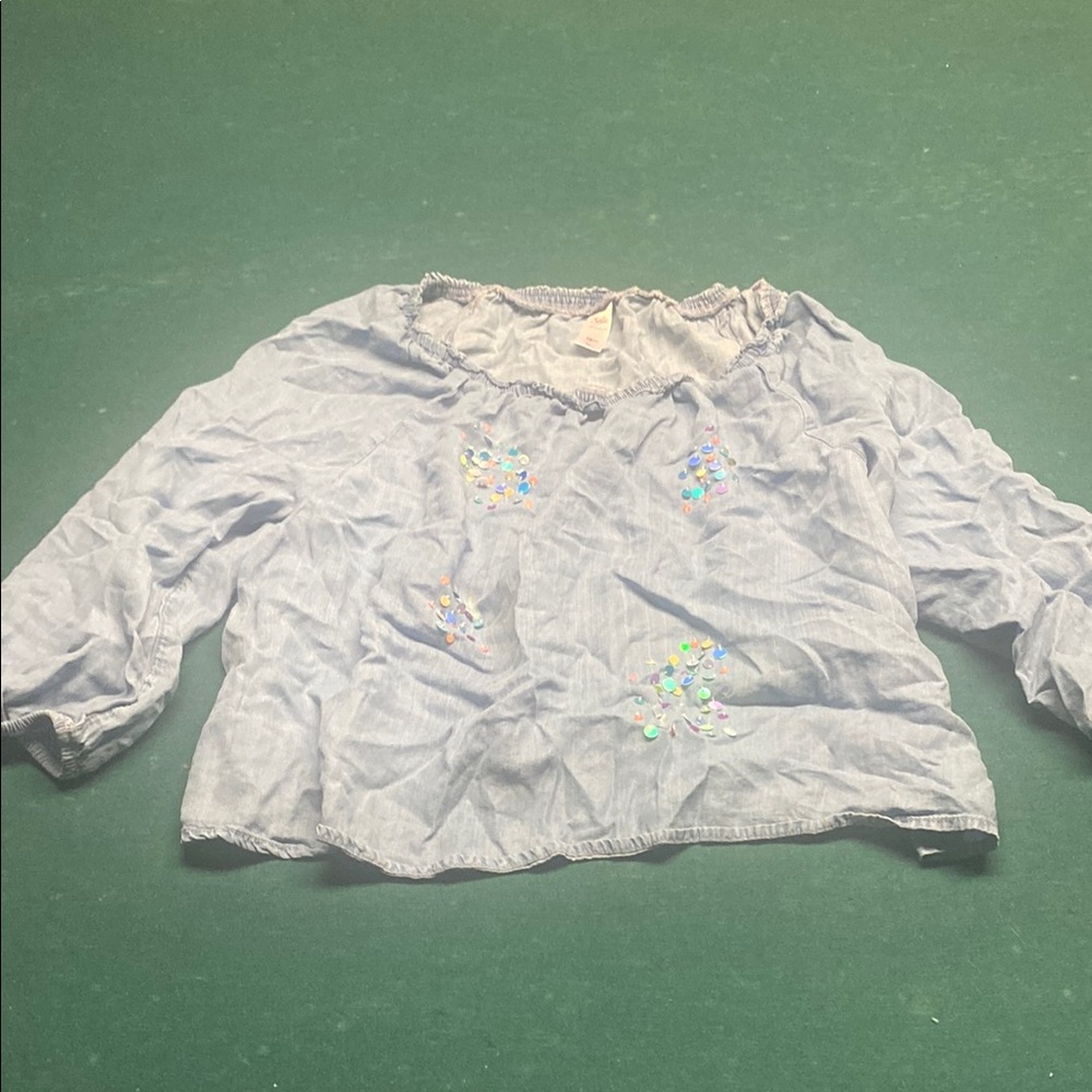 Sequined Blue Blouse